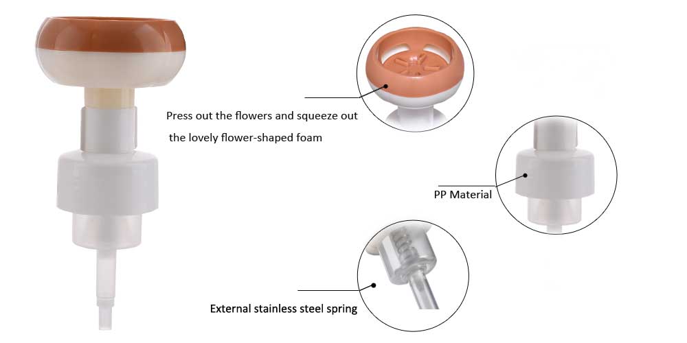 Cleansing mousse round petal foam pump head