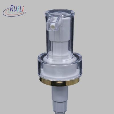 Premium cosmetic pump dispenser with acrylic cap